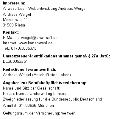 Impressumsangaben von Kartenwahl.de
